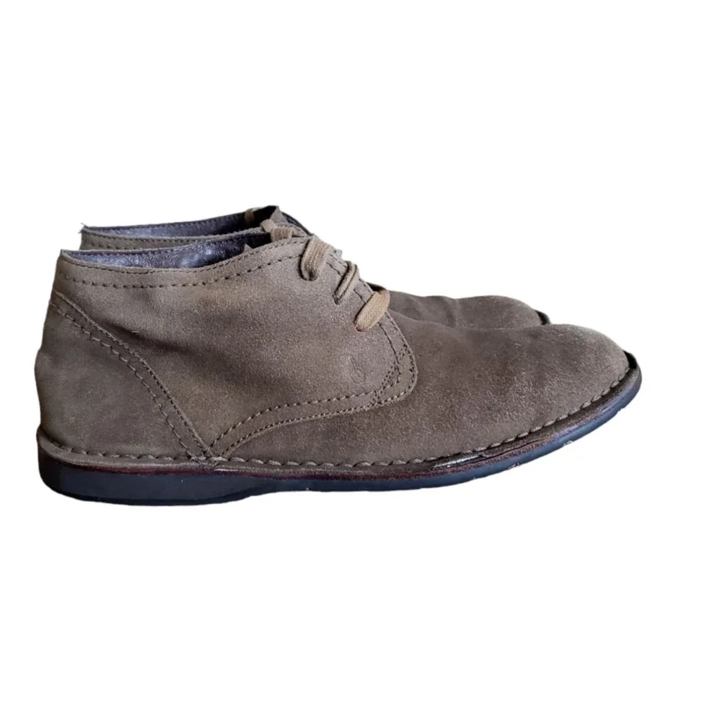 John Varvatos Chukka Boots Men's Gray Suede Leather Lace Up Ankle Size 9.5 M